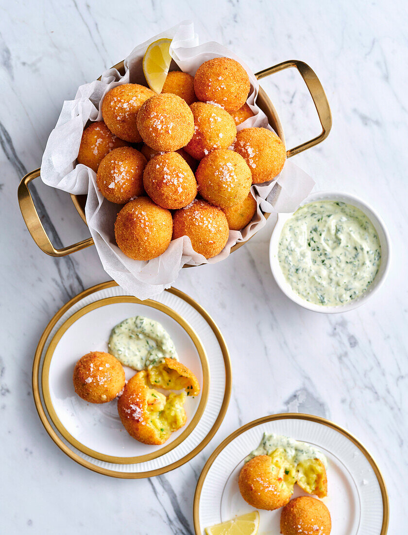 Prawn and saffron arancini