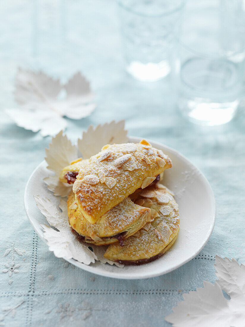 Plum and almond turnovers