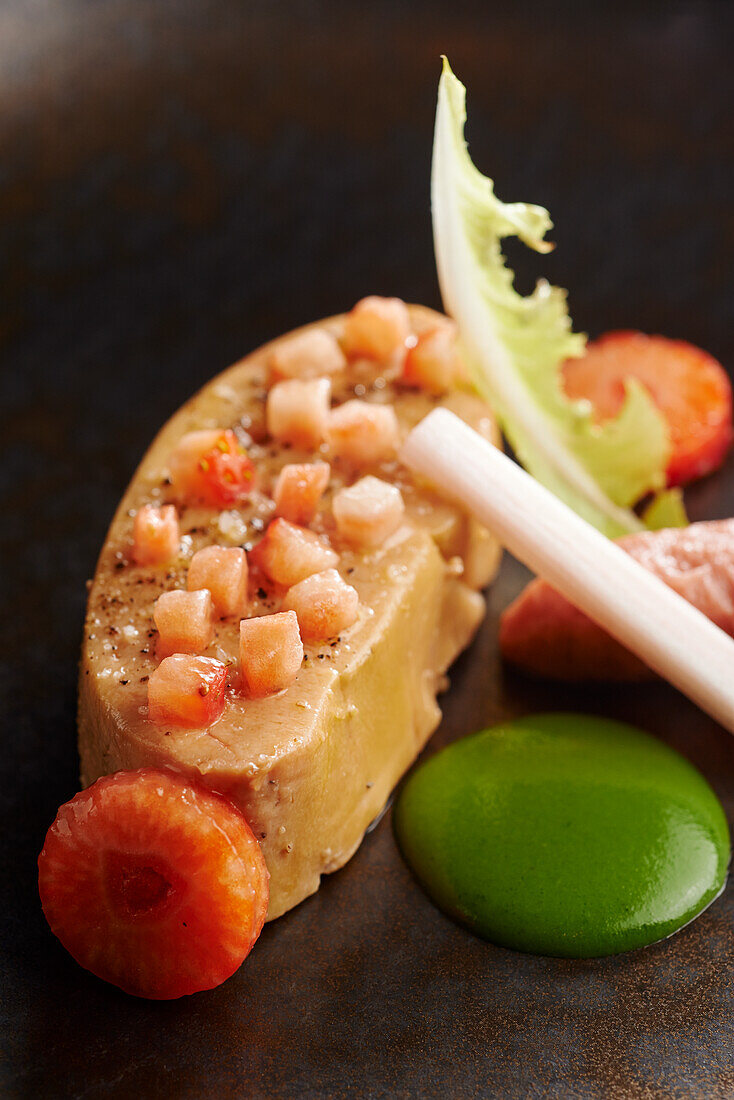 Foie gras with strawberries