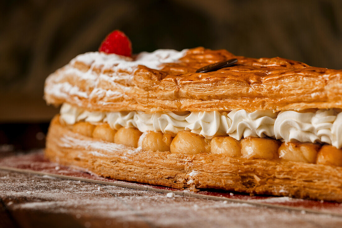 Cream cake in the shape of a fish