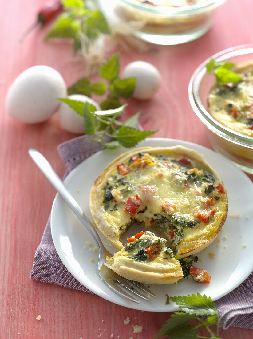 Nettle quiches