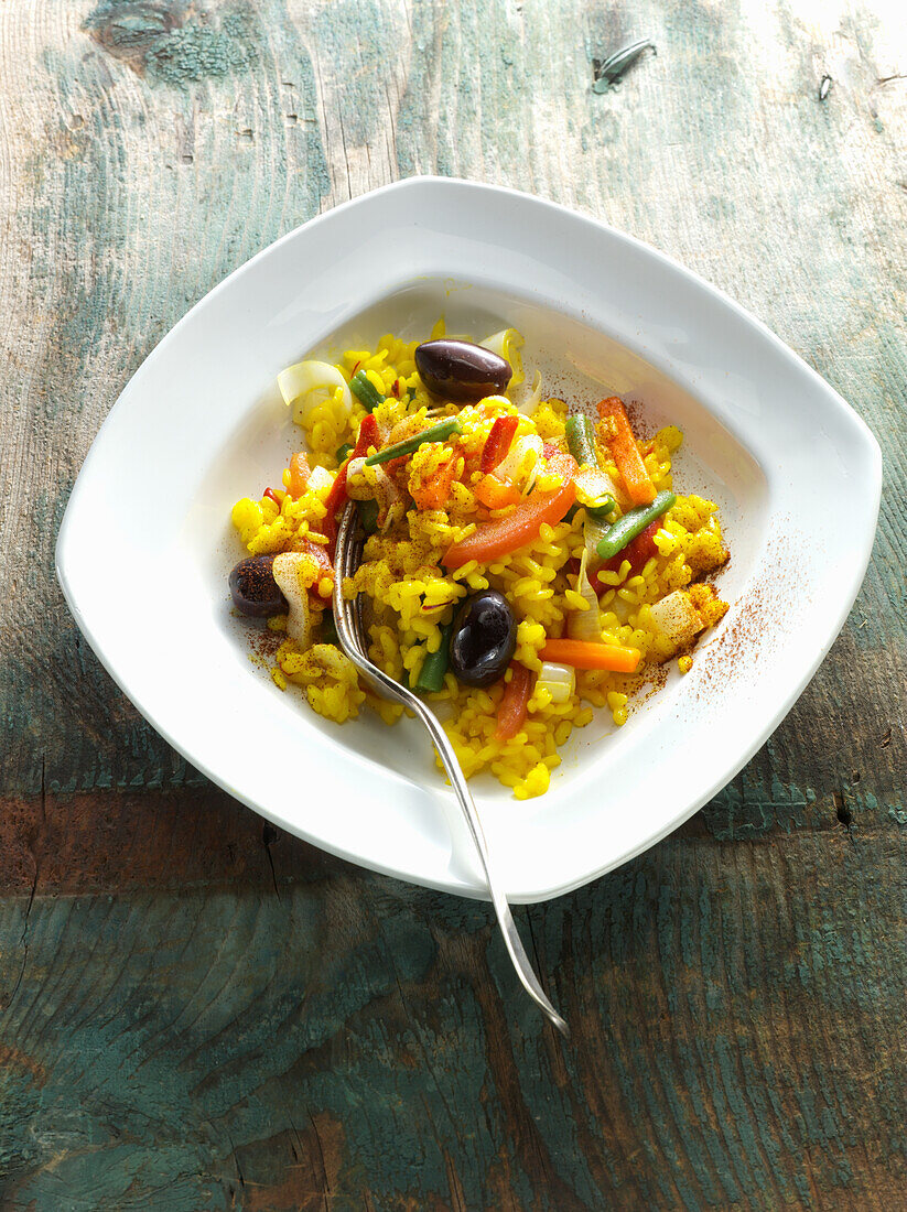 Vegetable paella