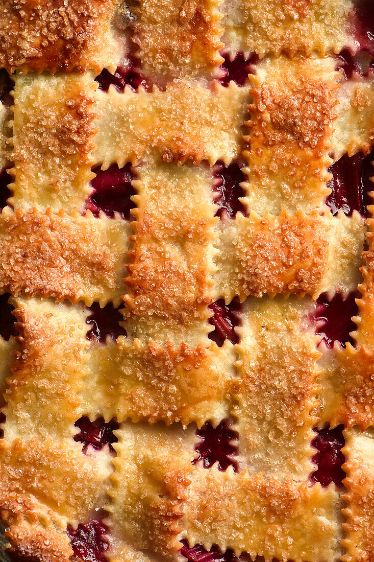 Strawberry pie with lattice top
