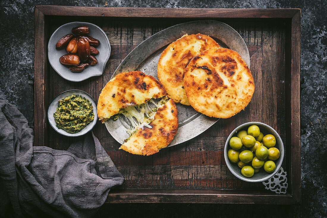 Arepas (Maiskuchen, Venezuela) mit Käsefüllung