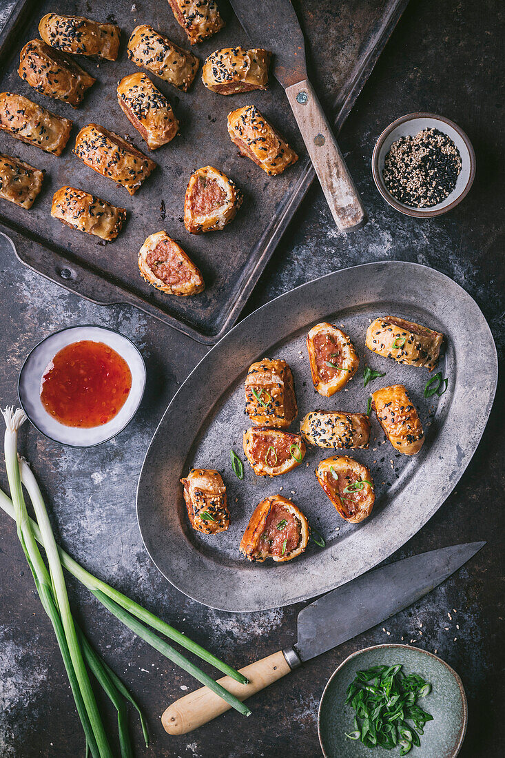 Sausage Rolls with Dip