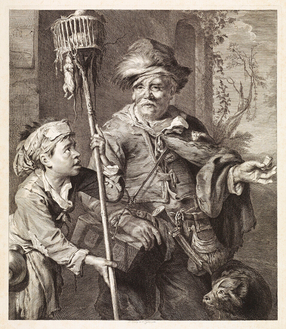 Rat-catcher, 17th century illustration