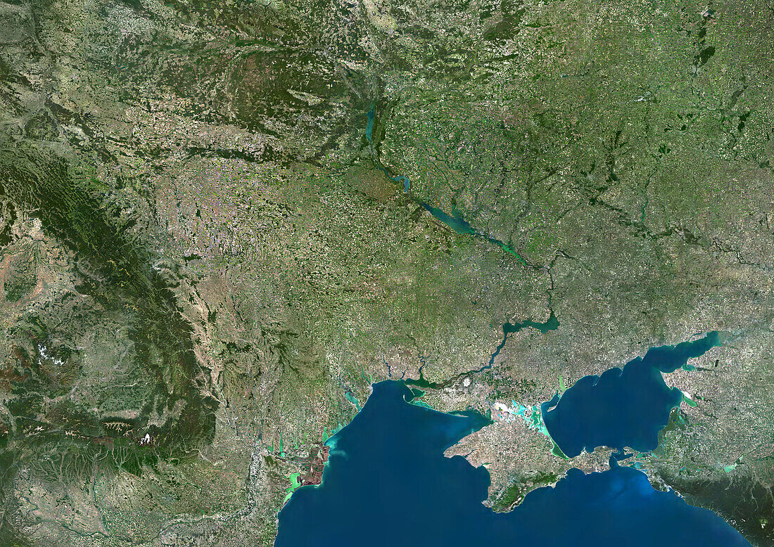 Ukraine and Moldavia, satellite image