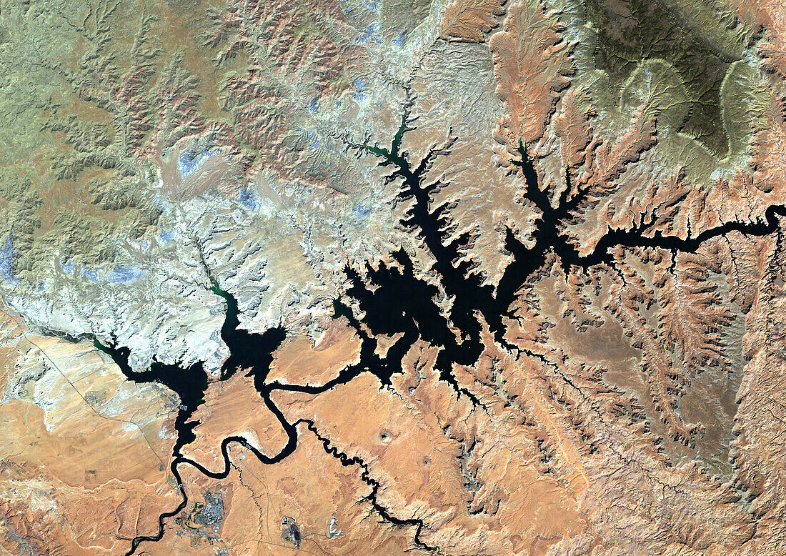 Lake Powell, Utah and Arizona, USA, satellite image