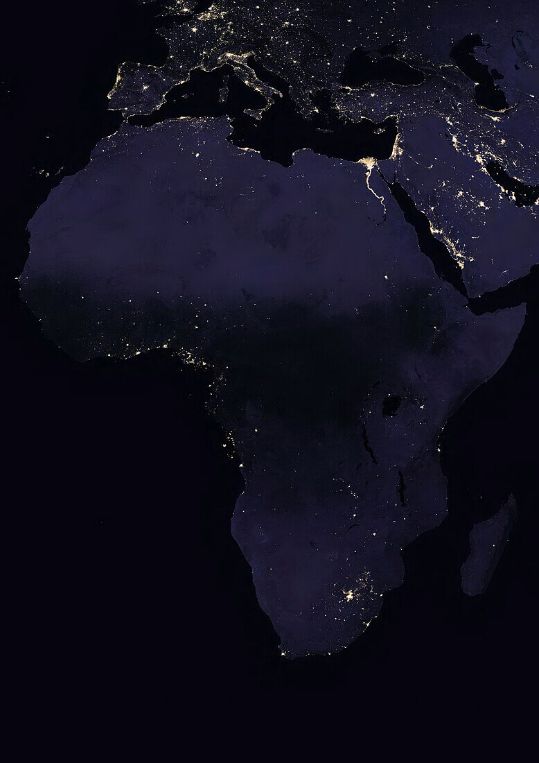 Africa at night, satellite image