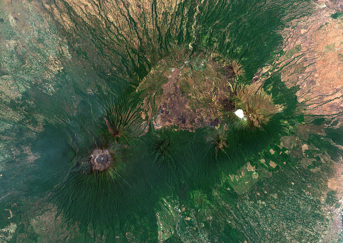Ijen and Raung, East Java, Indonesia, satellite image