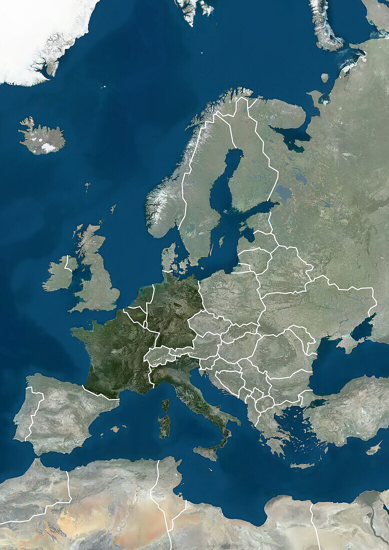 Member states of the European Union in 1957, satellite image