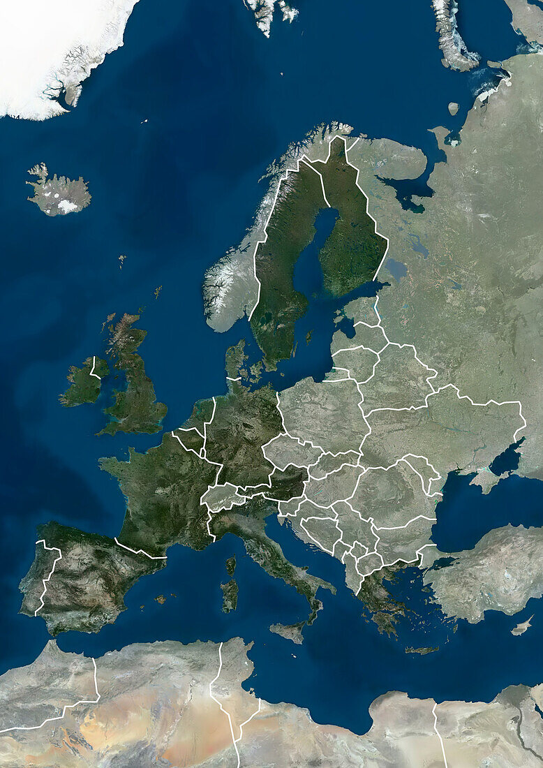 Member states of the European Union in 1995, satellite image