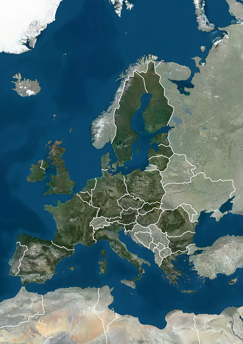 Member states of the European Union in 2007, satellite image