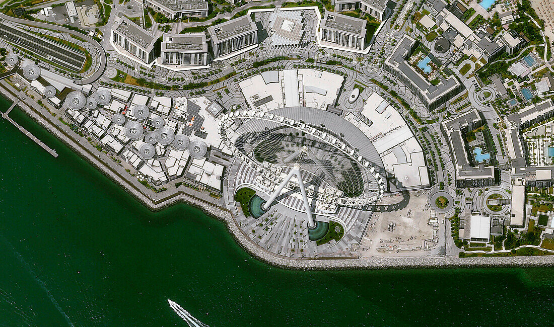 Observation wheel, Dubai, UAE, satellite image