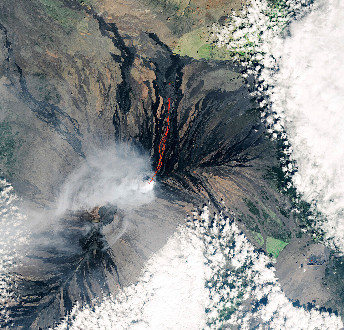 Lava flow on Mauna Loa, Hawaii, satellite image