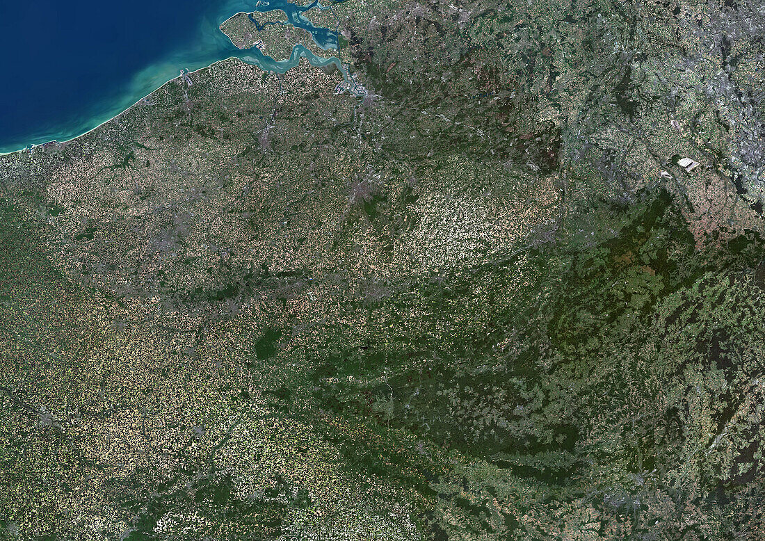 Belgium and Luxemburg, satellite image