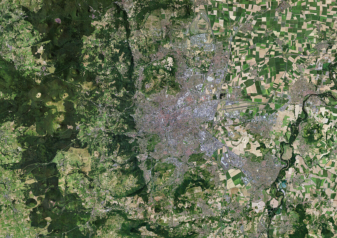 Clermont-Ferrand, France, aerial photography