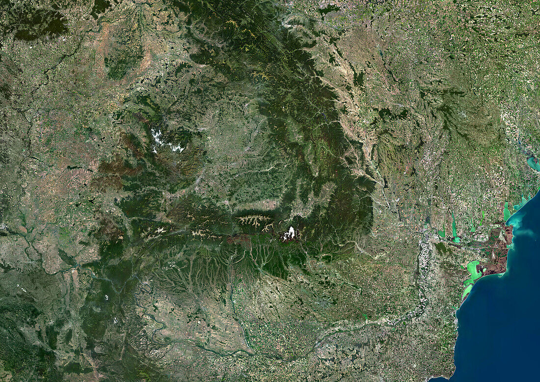 Romania and Moldavia, satellite image