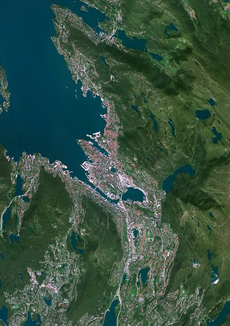 Bergen, Norway, satellite image