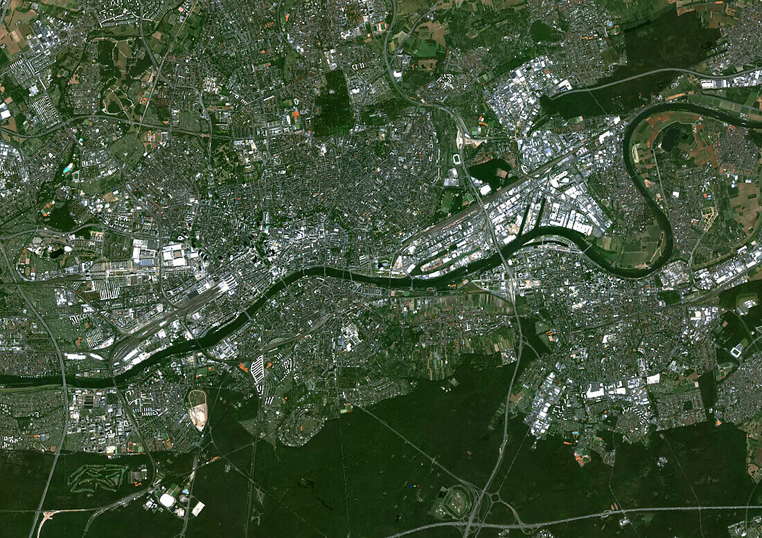 Frankfurt, Germany, satellite image