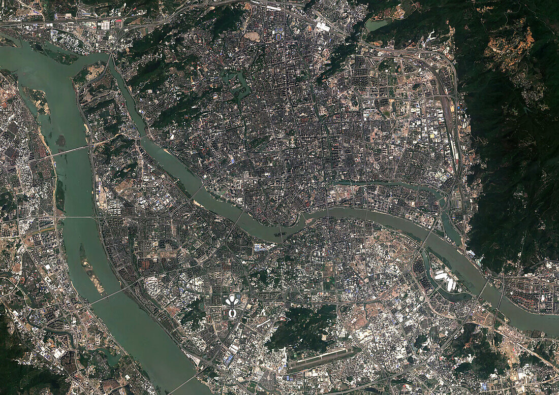 Fuzhou, China, satellite image