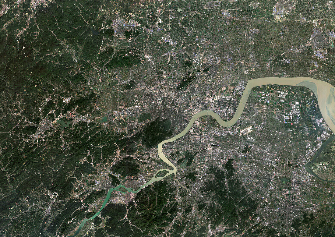Hangzhou, China, satellite image
