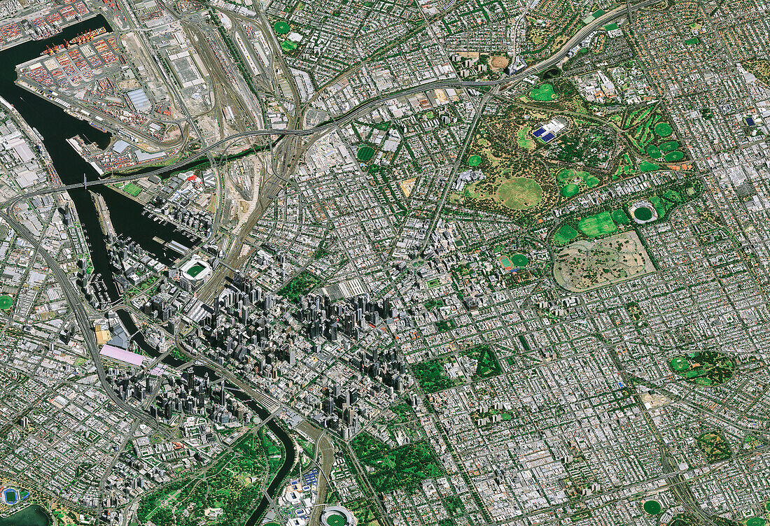 Melbourne, Australia, satellite image