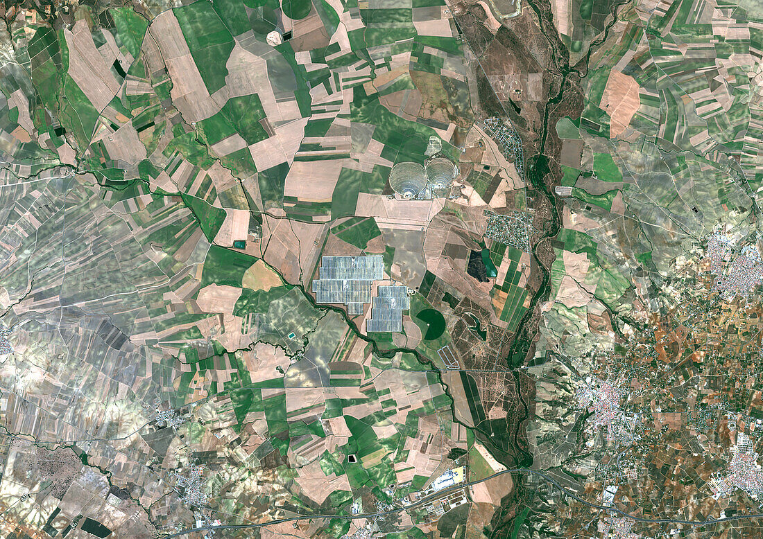 Solnova Solar Power Station, Spain, satellite image