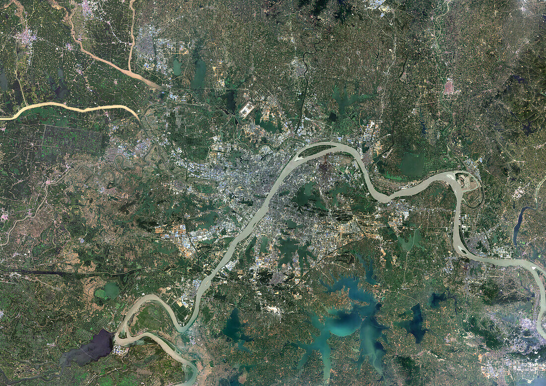 Wuhan, China, satellite image