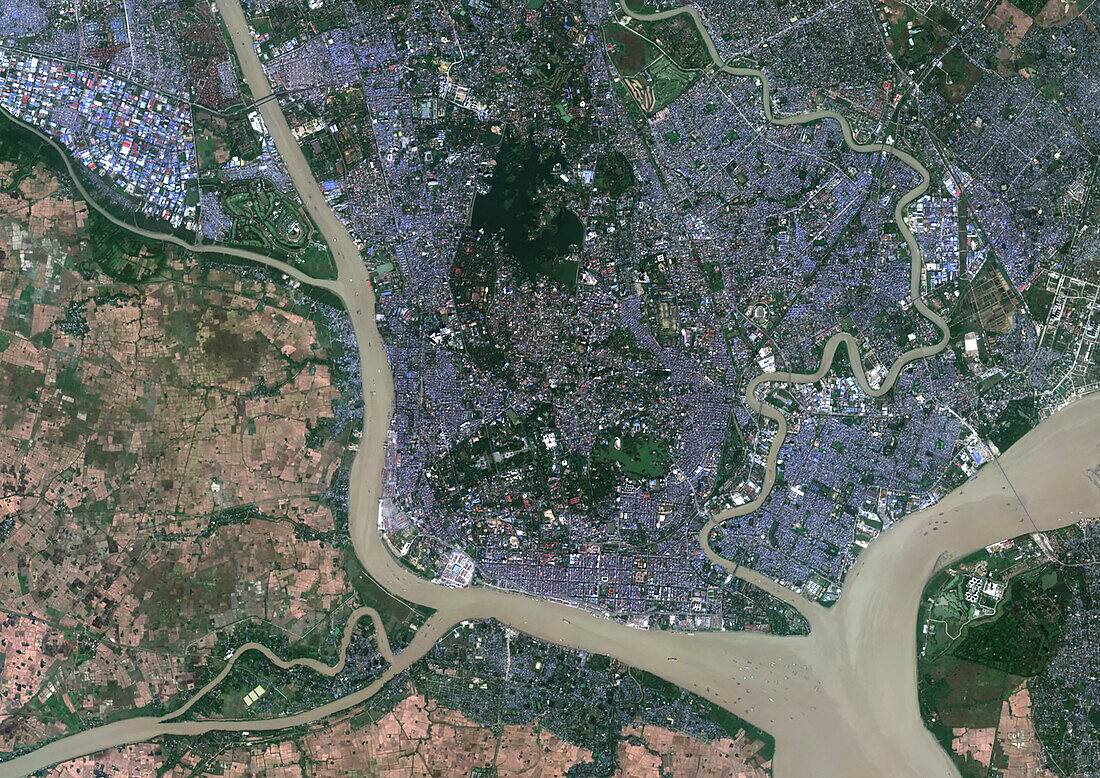 Yangon, Myanmar, satellite image