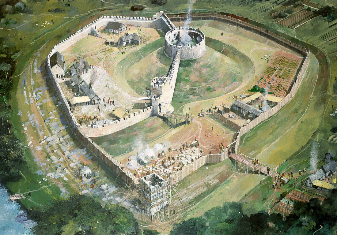 Pickering Castle, 13th century, illustration