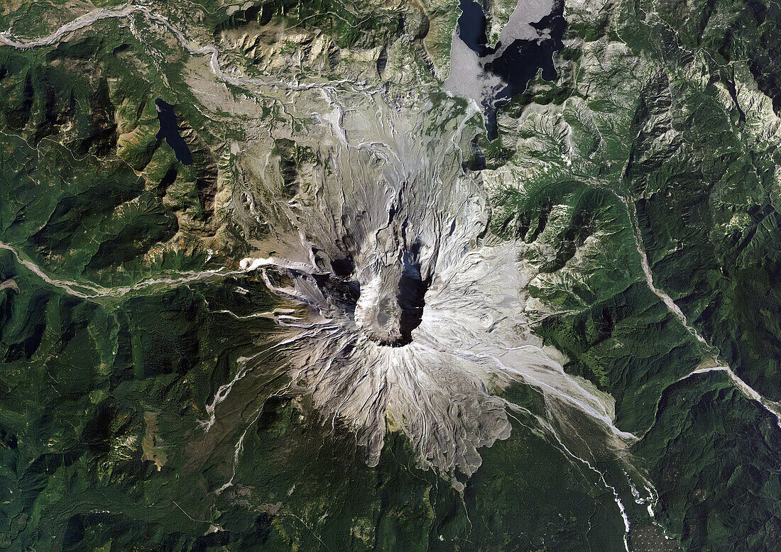 Mount St Helens, Washington, USA, satellite image