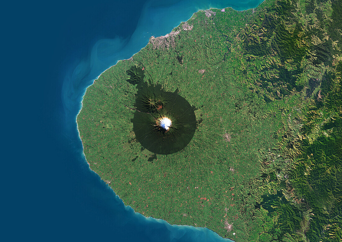 Mount Taranaki, New Zealand, satellite image