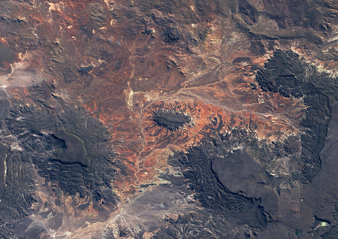 Volcanic Plateaus, Chubut, Argentina, satellite image