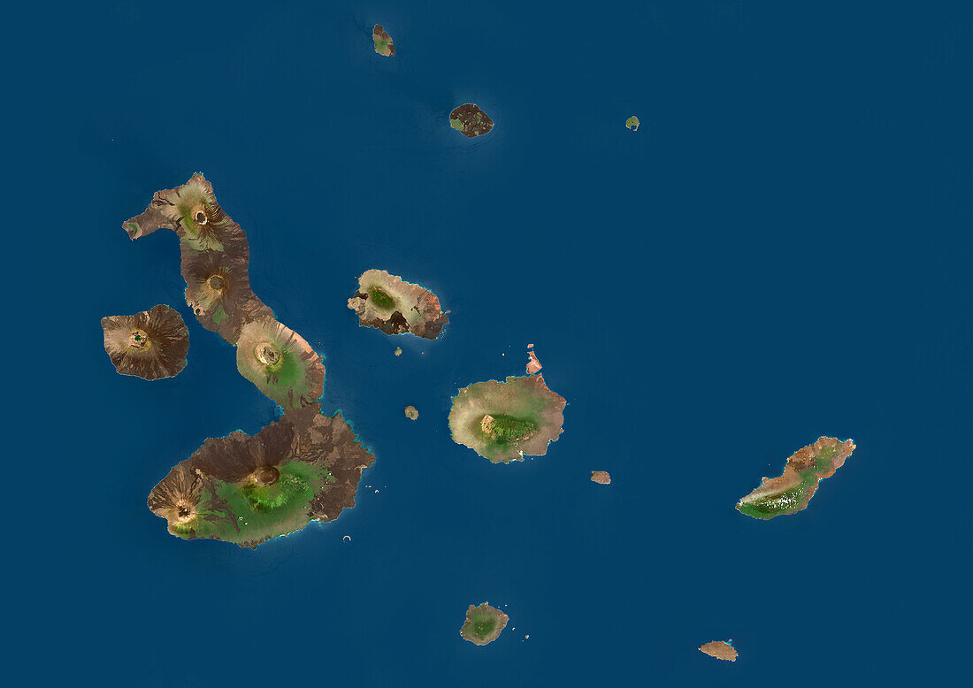 Galapagos Islands, Ecuador, satellite image