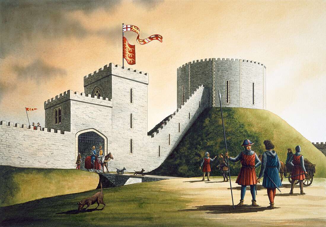 Pickering Castle, c14th century, illustration
