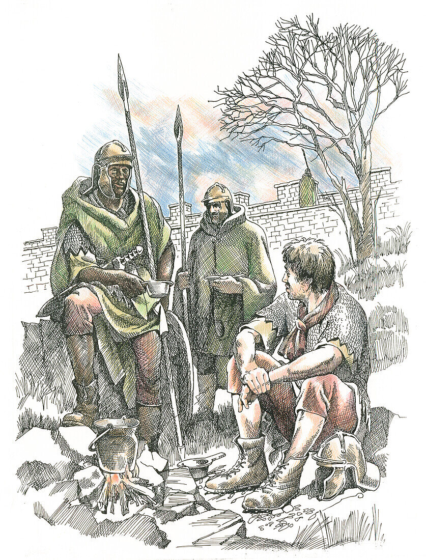 Roman soldiers, c2nd century, illustration