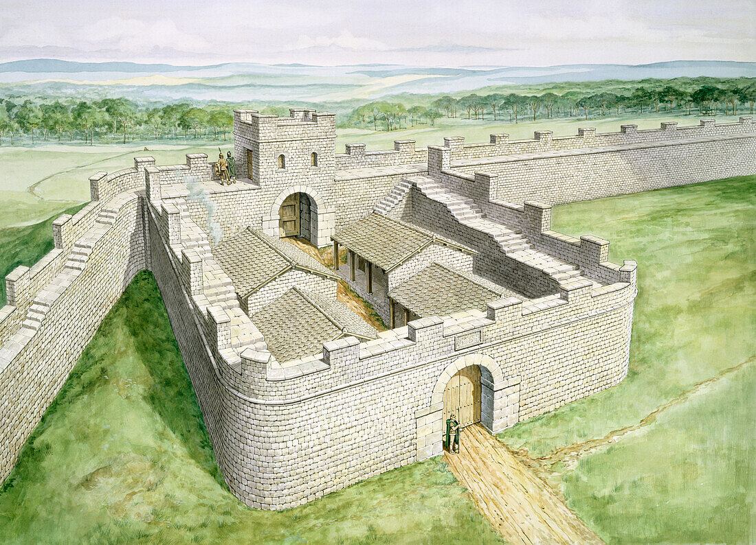 Hadrian's Wall Cawfields Milecastle, illustration