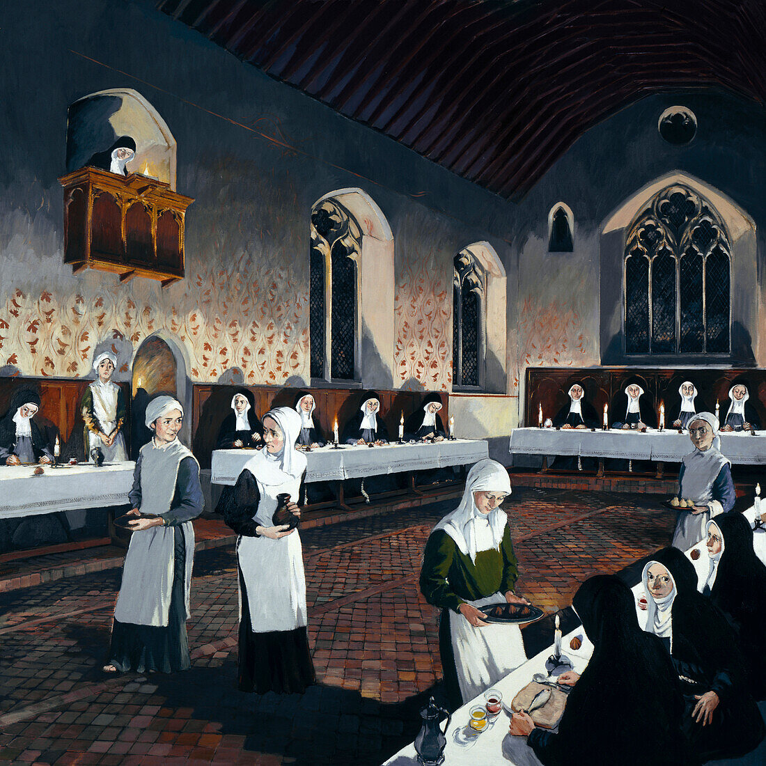 Refectory, Denny Abbey, Cambridgeshire, illustration