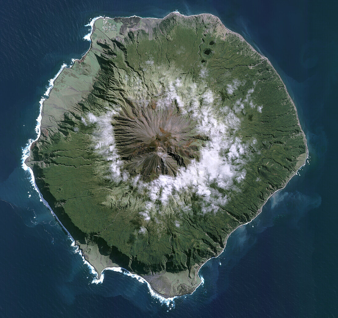 Tristan da Cunha, South Atlantic Ocean, satellite image