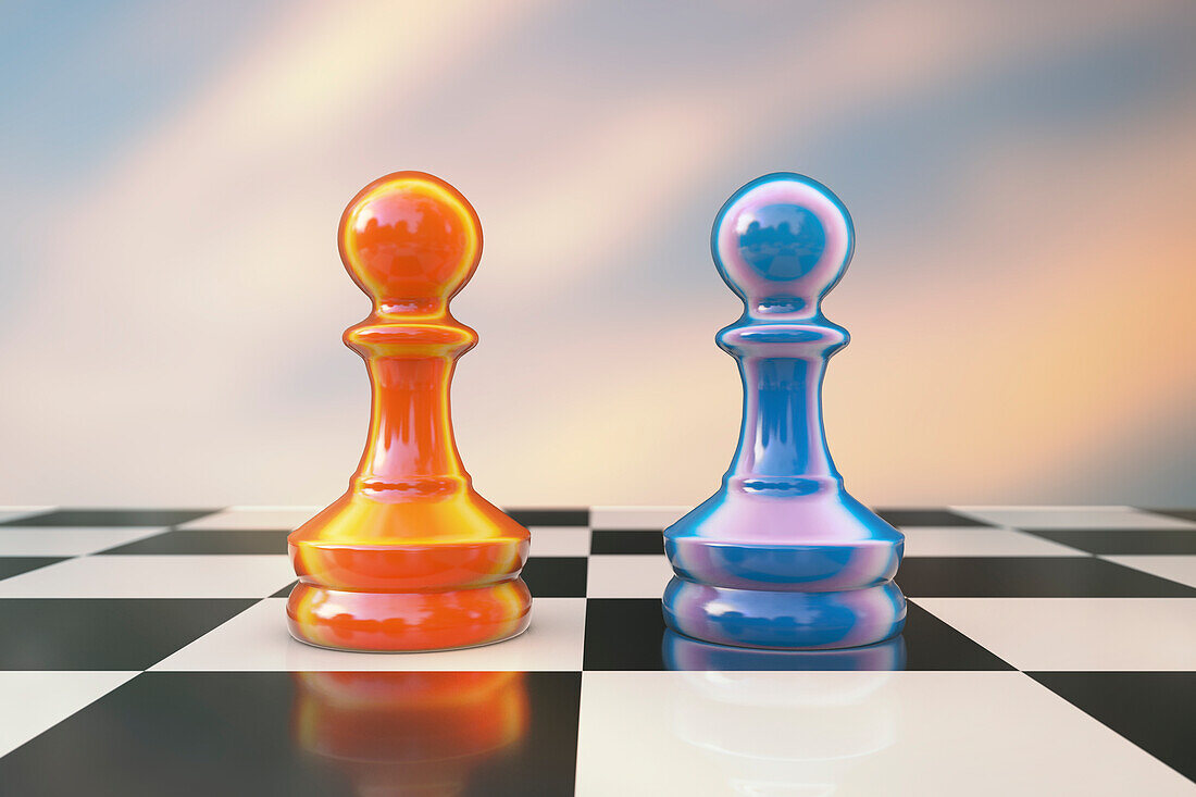 Chess pawns, illustration