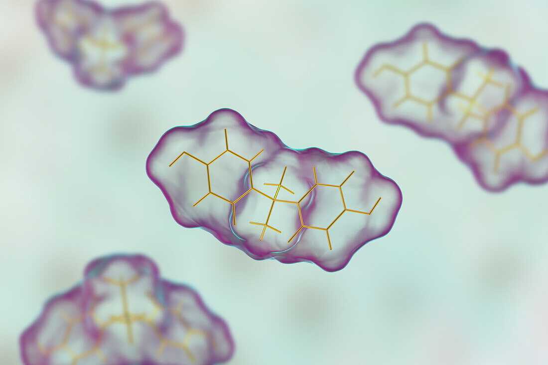 Bisphenol A molecule, illustration