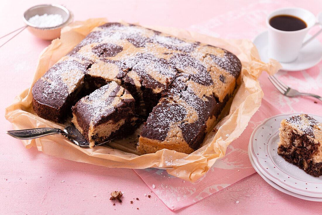 Veganer Zimt-Schokoladen-Rührkuchen vom Blech