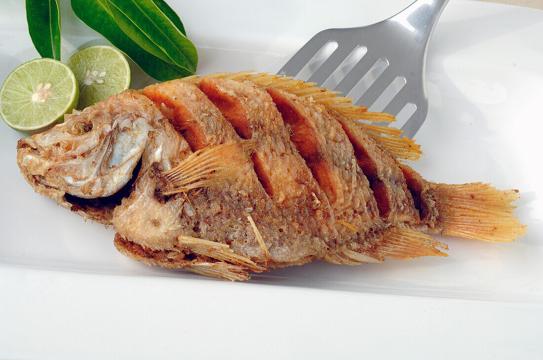Deep fried red snapper