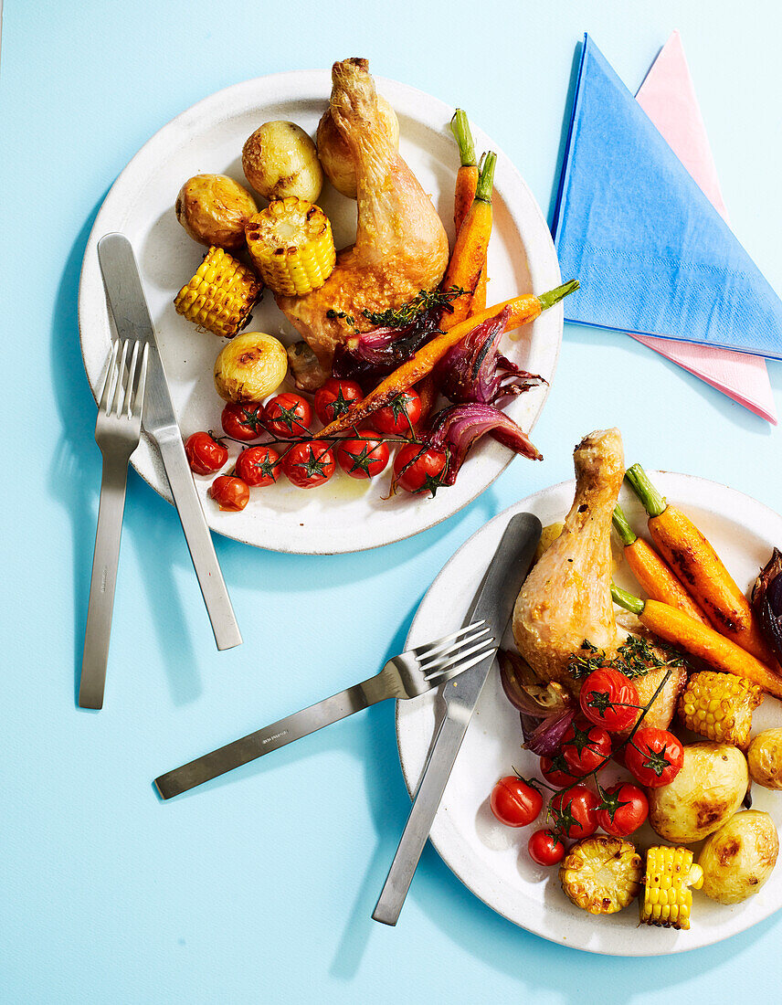 Easy Peasy Roast Chicken Dinner