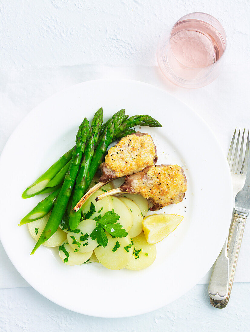 Parmesan-crusted lamb cutlets