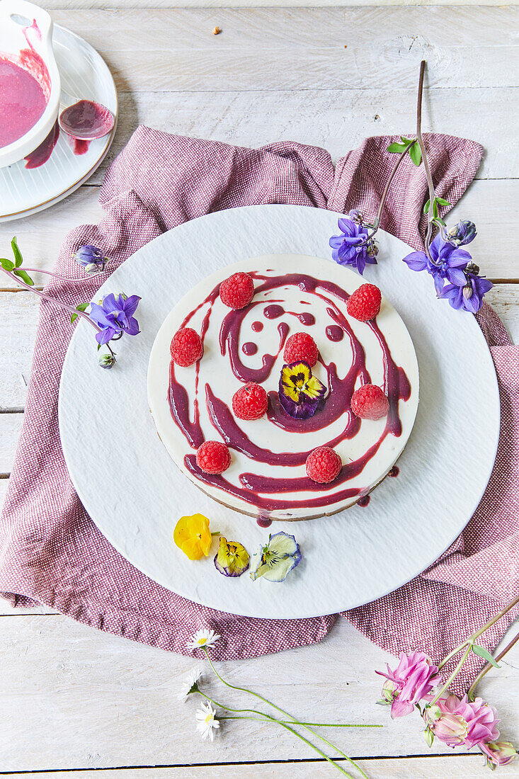 Raspberry yogurt cake