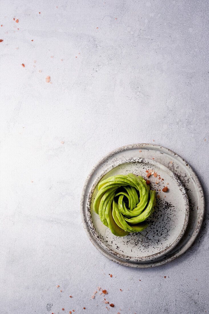 Avocado, decoratively sliced