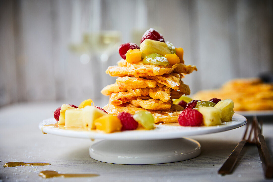 Rübliwaffeln mit Früchten