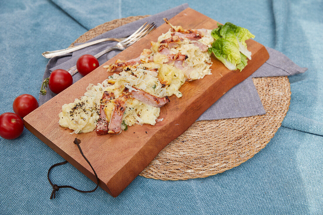 Smoked Pork with sauerkraut and mashed potatoes